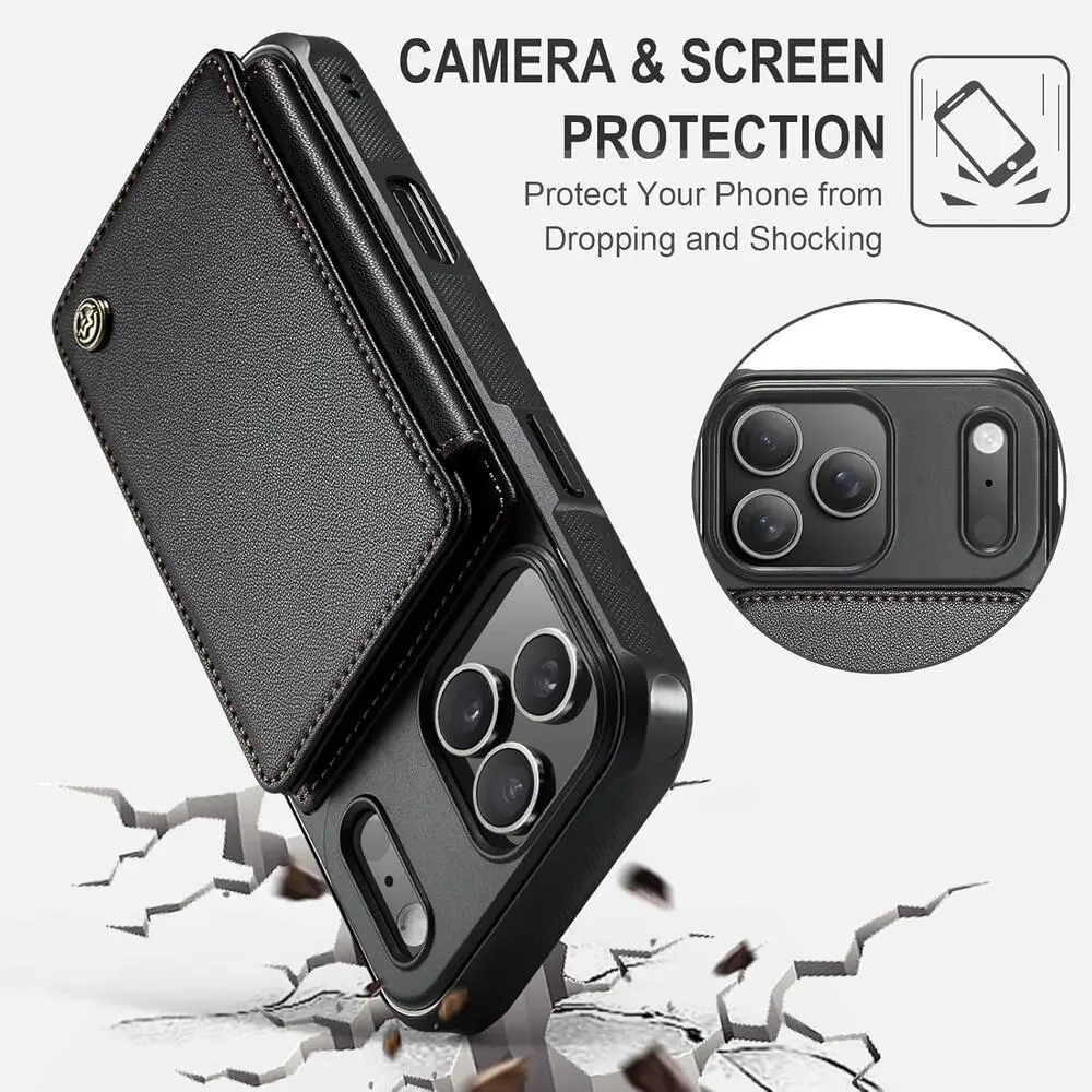 Vinich For IPhone 17 Pro Wallet Case With Card Holder, RFID Blocking Credit